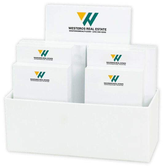 Your Artwork Notepad Set with White Holder